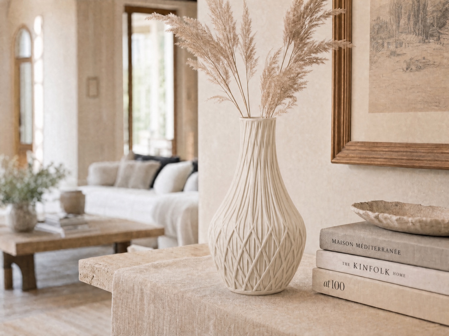 Le vase Fractal pose dans un interieur